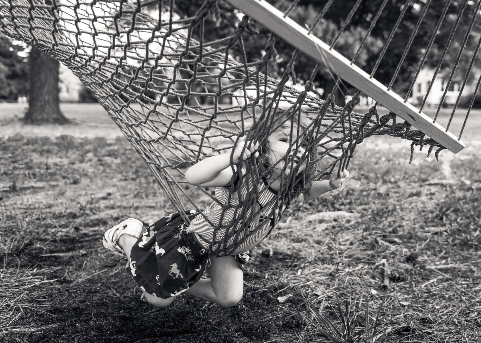 girl caught in hammock