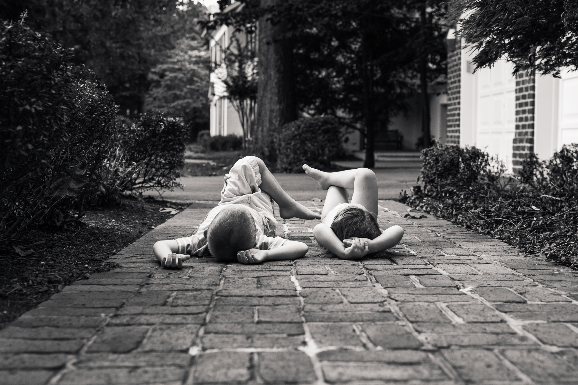 DrivewayRedo-2 brother and sister watching clouds