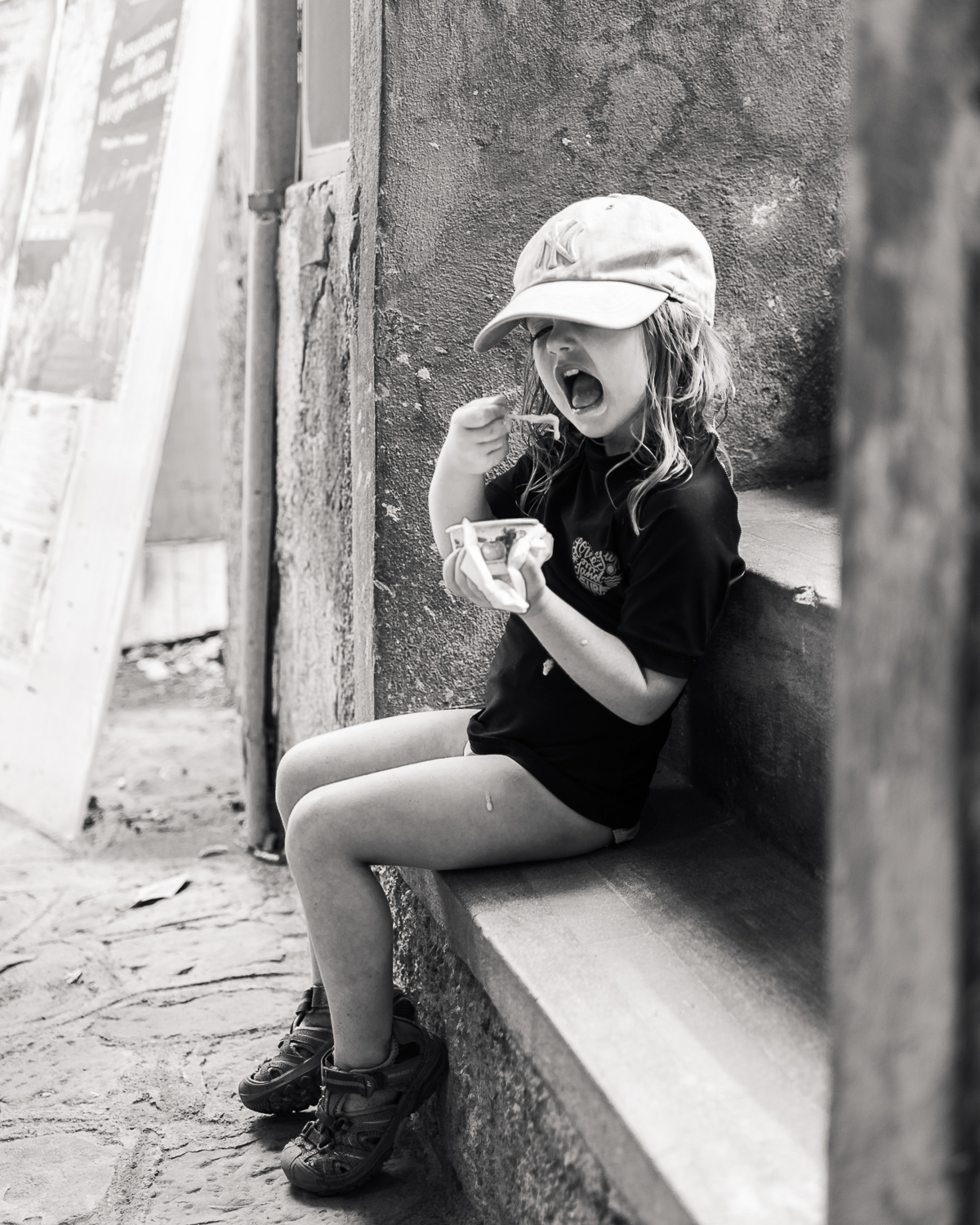 Gelato (Positano) Girl eating gelato in Positano Italy