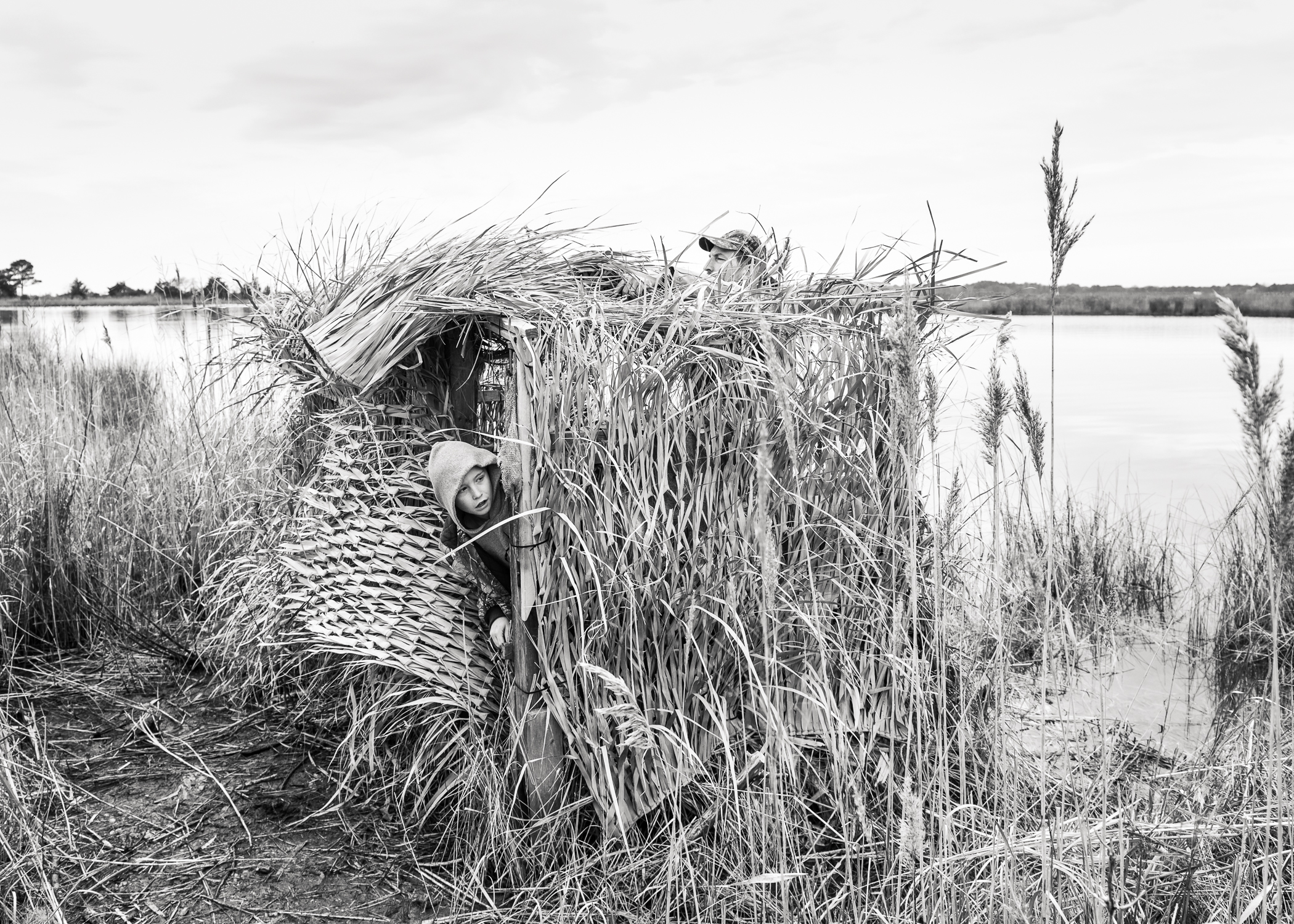 RiversEdge-11 child hiding in duck blind